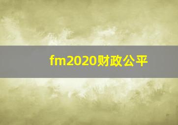 fm2020财政公平