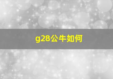 g28公牛如何