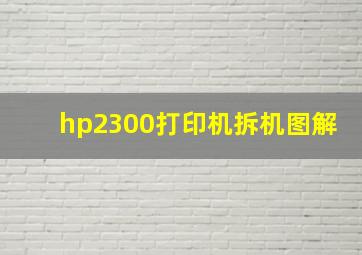 hp2300打印机拆机图解