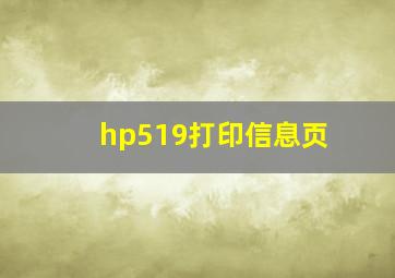 hp519打印信息页