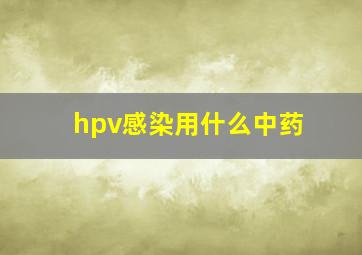 hpv感染用什么中药