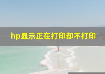 hp显示正在打印却不打印