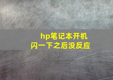 hp笔记本开机闪一下之后没反应