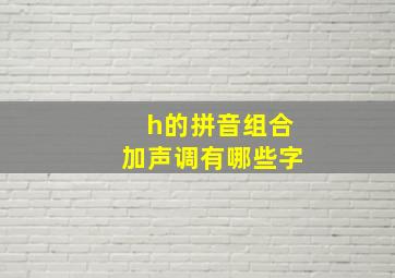 h的拼音组合加声调有哪些字