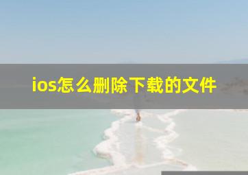 ios怎么删除下载的文件