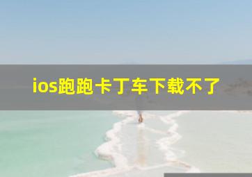 ios跑跑卡丁车下载不了