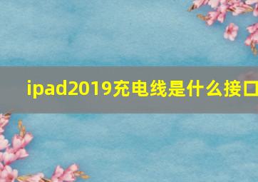 ipad2019充电线是什么接口