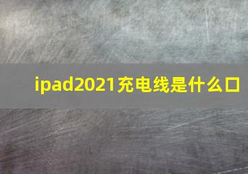 ipad2021充电线是什么口