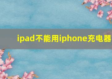 ipad不能用iphone充电器