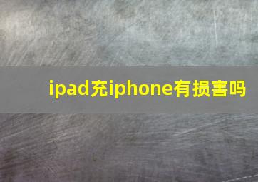 ipad充iphone有损害吗