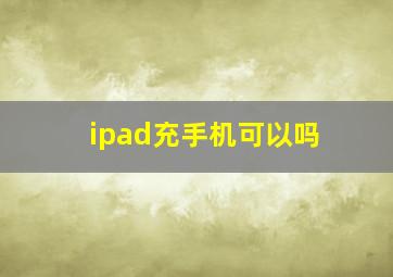 ipad充手机可以吗