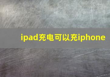 ipad充电可以充iphone