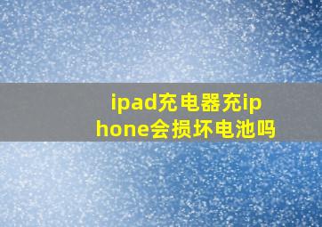 ipad充电器充iphone会损坏电池吗