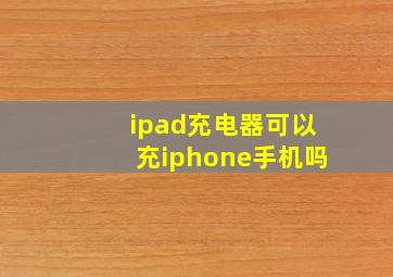 ipad充电器可以充iphone手机吗