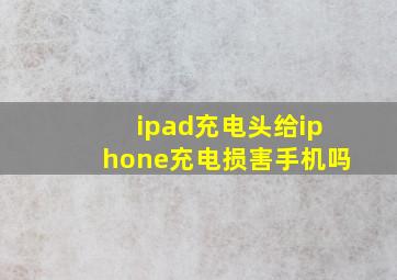 ipad充电头给iphone充电损害手机吗