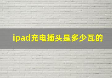 ipad充电插头是多少瓦的