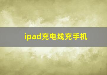 ipad充电线充手机