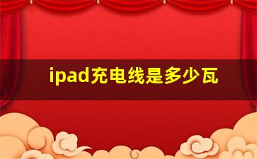 ipad充电线是多少瓦