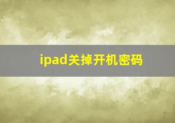 ipad关掉开机密码