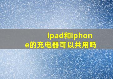 ipad和iphone的充电器可以共用吗