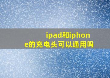 ipad和iphone的充电头可以通用吗