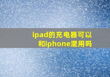 ipad的充电器可以和iphone混用吗