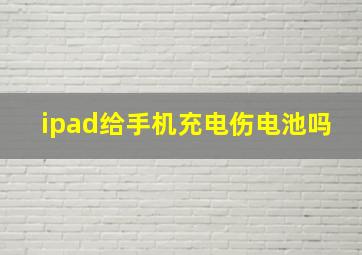 ipad给手机充电伤电池吗