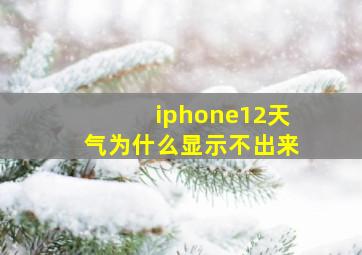 iphone12天气为什么显示不出来