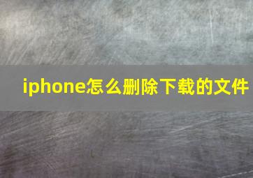 iphone怎么删除下载的文件