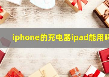 iphone的充电器ipad能用吗