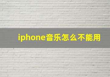 iphone音乐怎么不能用