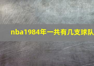 nba1984年一共有几支球队