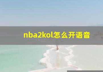 nba2kol怎么开语音