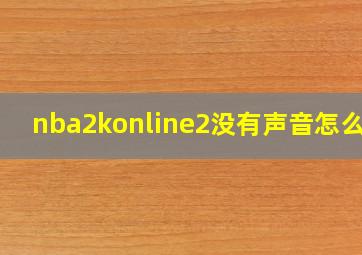 nba2konline2没有声音怎么办