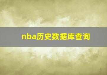 nba历史数据库查询