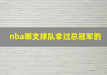 nba哪支球队拿过总冠军的