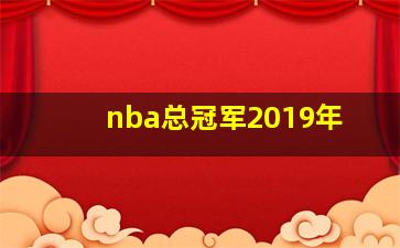 nba总冠军2019年