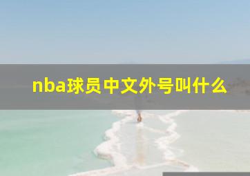 nba球员中文外号叫什么