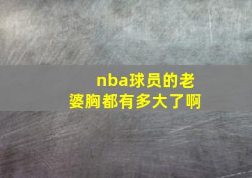 nba球员的老婆胸都有多大了啊