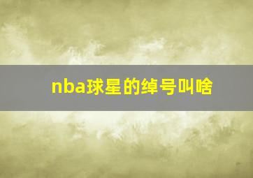 nba球星的绰号叫啥