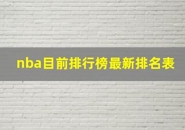 nba目前排行榜最新排名表