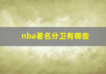 nba著名分卫有哪些