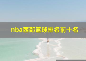 nba西部篮球排名前十名