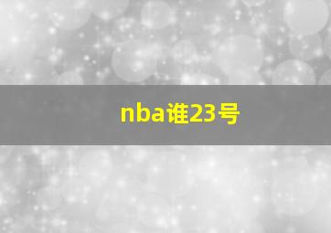 nba谁23号