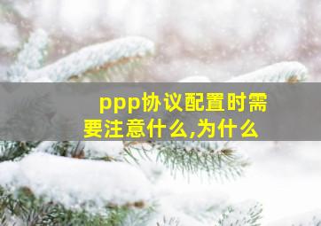 ppp协议配置时需要注意什么,为什么