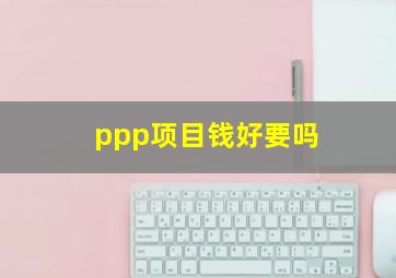 ppp项目钱好要吗