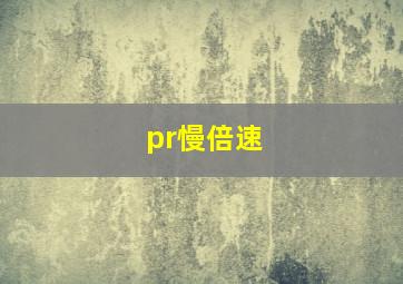 pr慢倍速