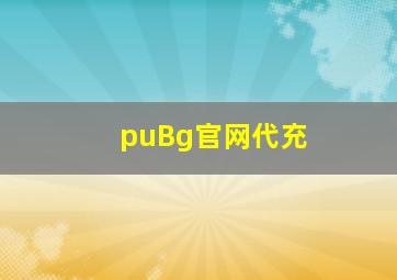 puBg官网代充