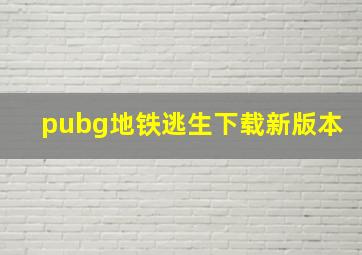 pubg地铁逃生下载新版本