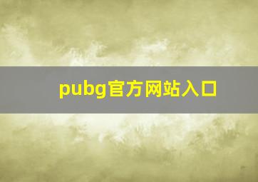 pubg官方网站入口